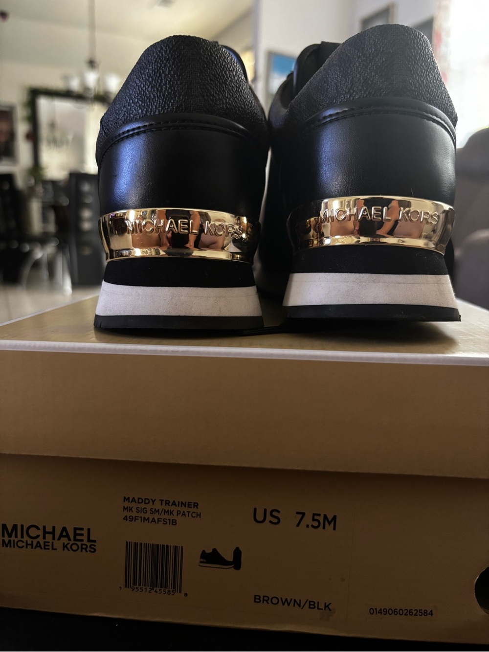 Michael Kors Black and Gold Trainer Sneakers